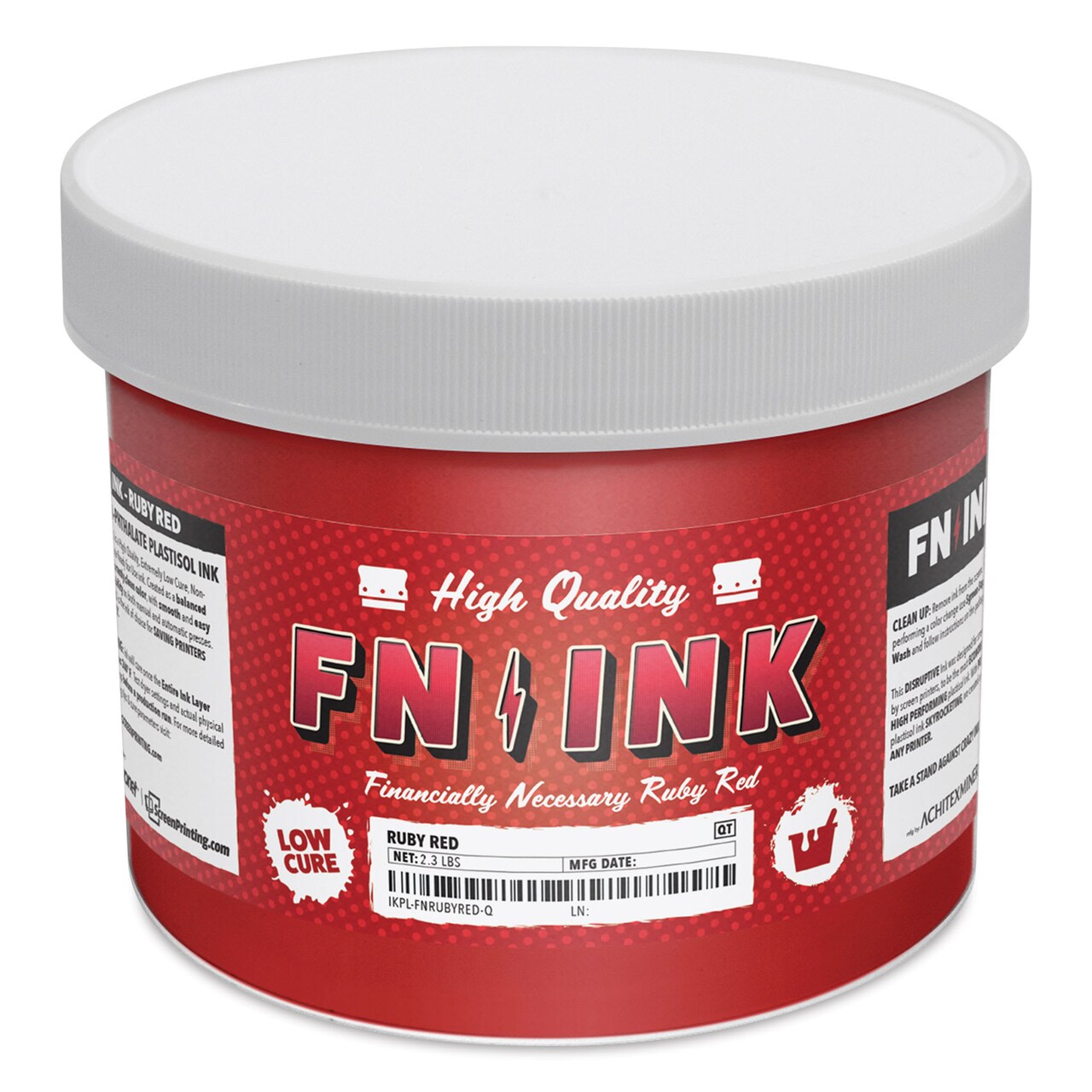 FN Ink Plastisol Screen Printing Ink - Ruby Red, Quart